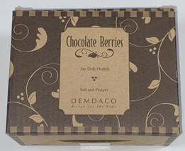Demdaco Salt &amp; Pepper shakers set 2002 Deb Hrabik Chocolate Berries New In Box - £58.42 GBP