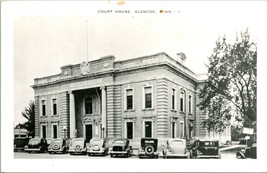 RPPC Court House Building Glencoe MN Minnesota Street View Cars Postcard - £31.77 GBP