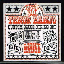 Ernie Ball Tenor Banjo Custom Gauge String Set - Light Gauge (2306) - £5.58 GBP