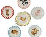 Seven (7) Piece Set Pioneer Woman ~ Novelty 7&quot; Stoneware Plates ~ Gold-T... - £29.34 GBP