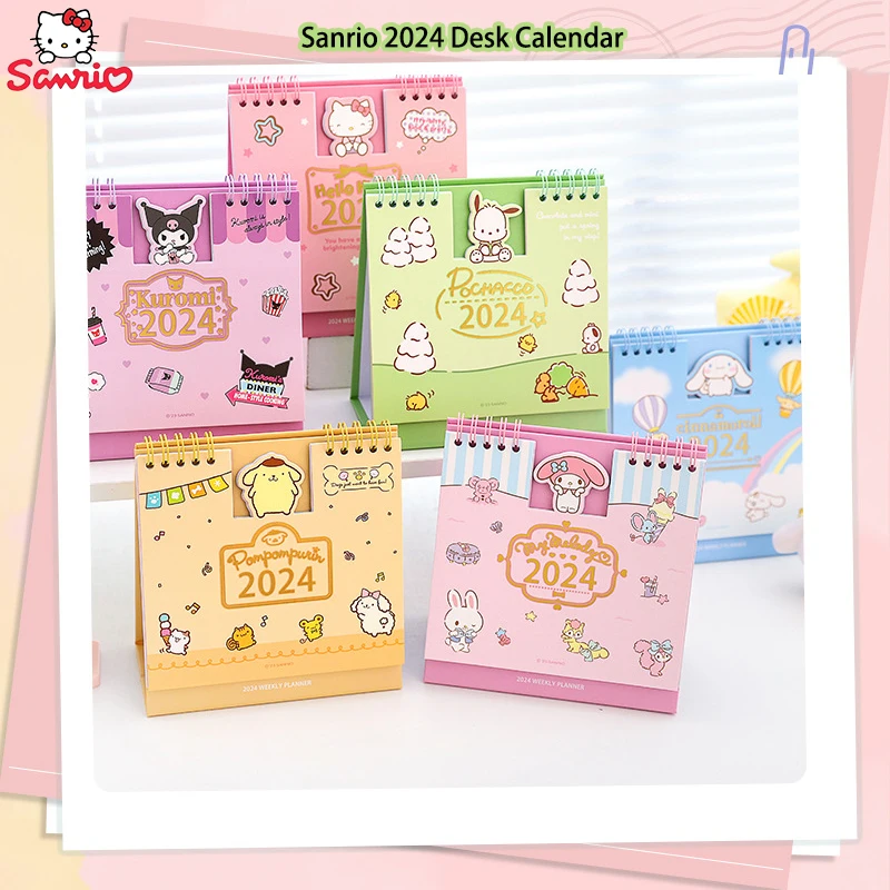 2024 Sanrio Kuromi Pochacco Hello Kitty Desk Calendar Cartoon Office School - £8.29 GBP