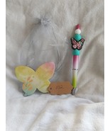 Beaded Butterfly Pen with Butterfly Notepad  - €6,99 EUR