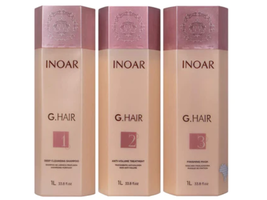 Inoar Professional G. Hair Smoothing Keratin Treatment Kit (3 x 1L/33.8oz)