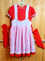 Vintage Betty Oden Better Made Red Pinafore Ruffle Lace Tulle Pagent Dress Apron - £165.79 GBP
