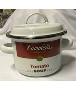 RARE MINI CAMPBELLS TOMATO SOUP POT ENAMEL PORCELAIN ON STEEL OVEN FREEZER - $31.50 CAD