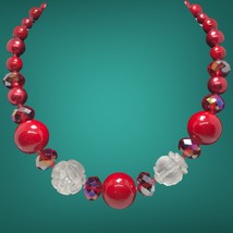 red beads fashion necklace 18” - £11.79 GBP
