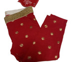 Holiday Time Baby Girl Christmas Red &amp; Gold Leggings Size 3T - $10.88