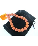 Tibetan Rudsheka Bead Prayer Bracelet Mala 8in 10mm Velour Carrying Pouch - $9.25