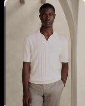Banana Republic Men Jenson Merino Wool Soft Knit Texture Sweater Polo L - $53.46