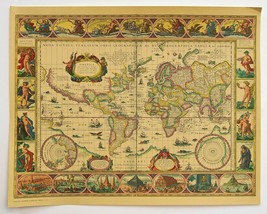 World Map 1606 by Hoffmann-La Roche Drug Co M6 Series 1950s Reproduction - £15.88 GBP