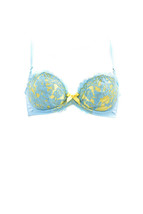 Agent Provocateur Womens Bra Lace Elastic Elegant Blue Yellow Size Uk 32B - £90.97 GBP