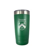 Sexton Irish Coat of Arms Stainless Steel Green Travel Tumbler - $38.29 CAD