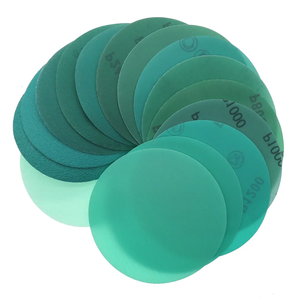 10Pcs 5 Inch 125MM 60 to 2000 Grits Hook and Loop Film Green Sandpaper Sanding D - £132.26 GBP