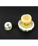 Vintage Miniature Funny Designs W Germany Floral Candle Holder Candle - $14.84