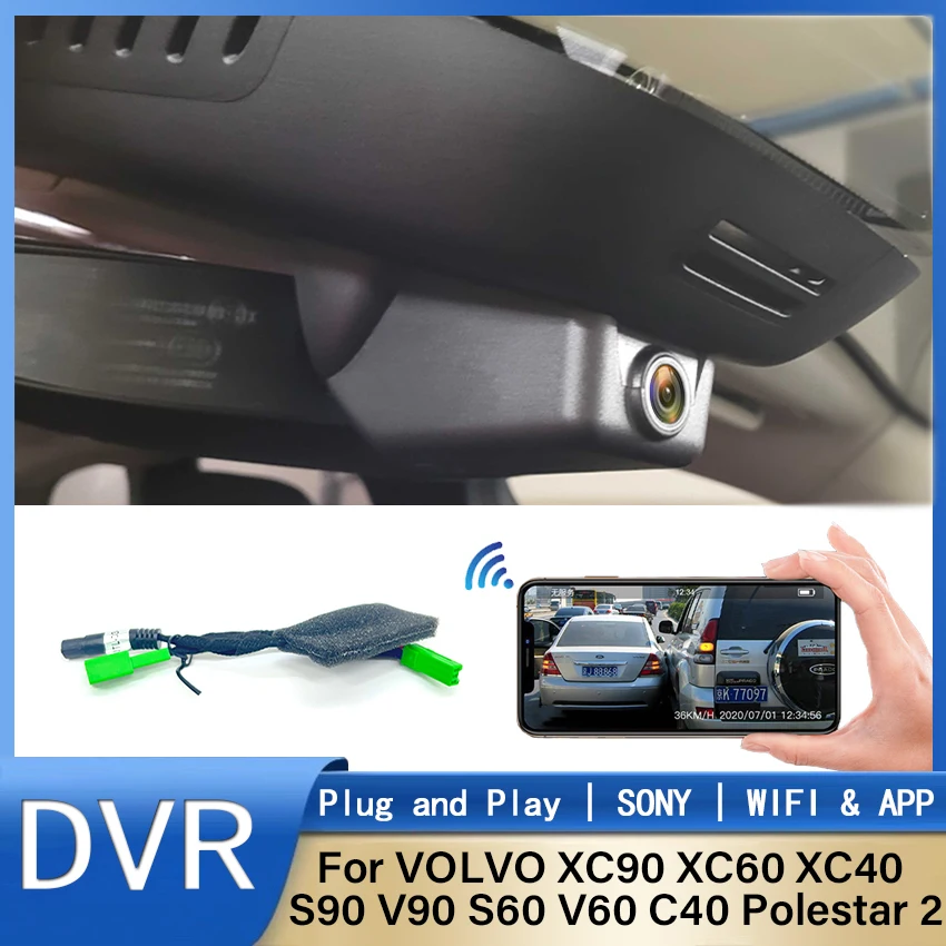 New!Plug And Play Car Dvr Wi Fi Dash Cam Camera 170°FOV For Volvo XC90 XC60 XC40 - £63.70 GBP+