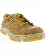 Mens Yellow Real Crocodile Skin Sneaker Shoes Cowboy Genuine Leather Size 7 - $216.63 CAD