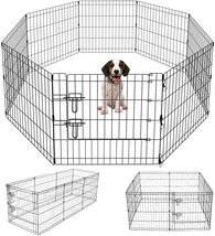 Artmeer Pet Playpen Puppy Playpen Kennels Dog Fence Exercise Pen Gate Fence Fold - £49.93 GBP