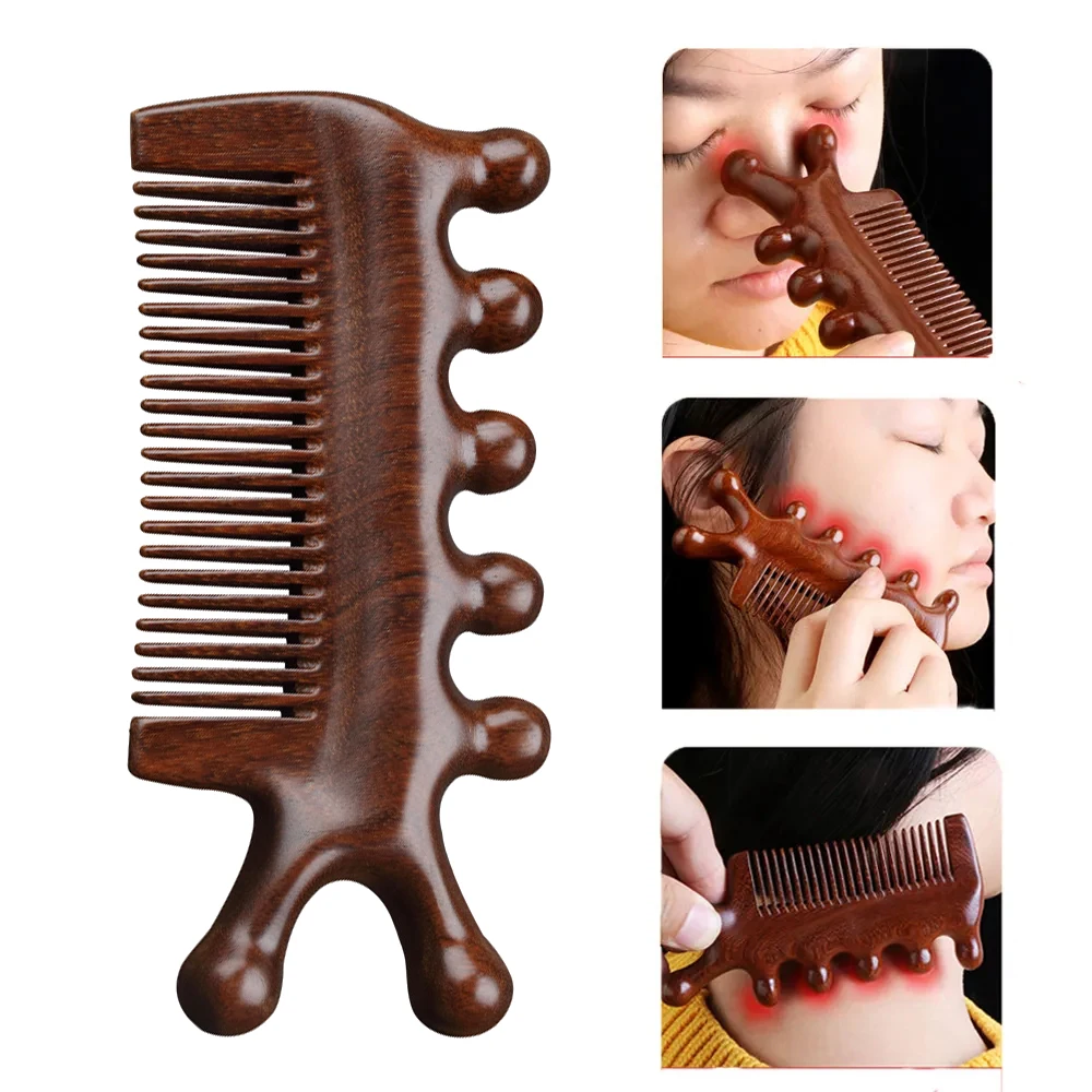 Multi-use Meridian MBage Comb Sandalwood Head B Face Bk Scalp Guasha MBage Combs - £18.77 GBP