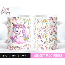 Unicorn Mug Wrap Svg, Sublimation Mug Infusible Ink Svg, Mug Wrap Sublimation - £3.10 GBP