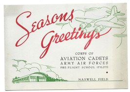 Vintage World War II Maxwell Field Army Air Forces Cadets Christmas Card... - $89.09