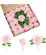 Artificial Flowers 25 Packs, Fake Flowers Roses for DIY Wedding Brid (Pi... - £13.02 GBP