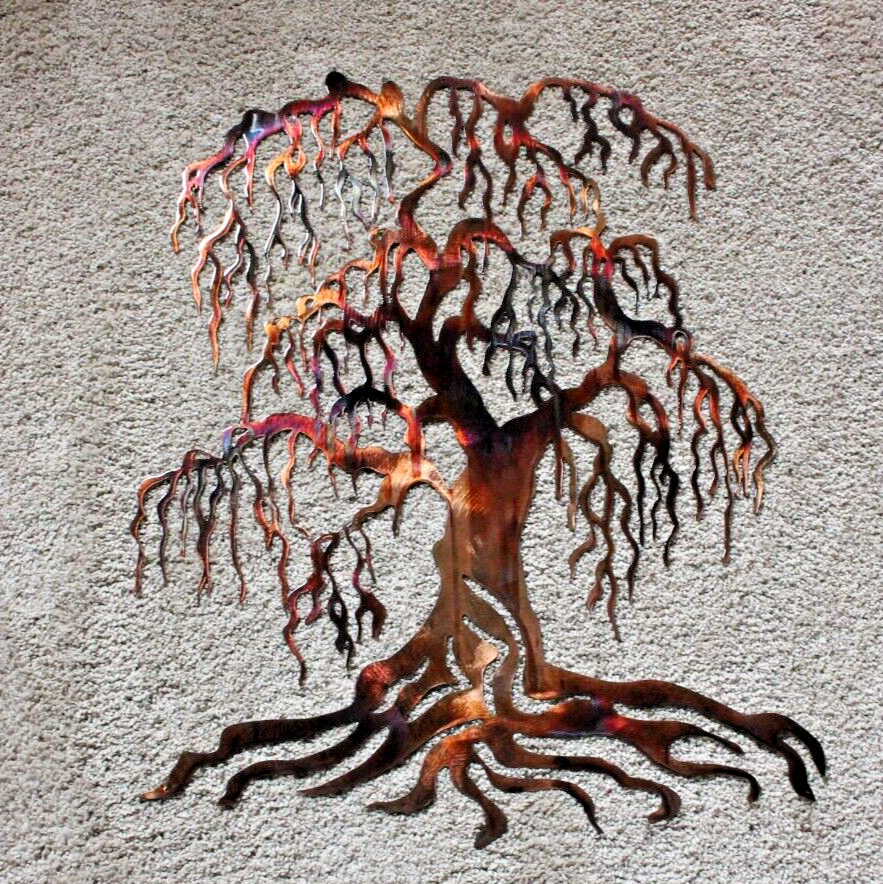 Primary image for Weeping Willow Metal Wall Art Tree 24" Tall