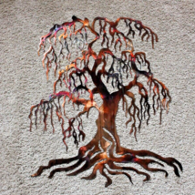 Weeping Willow Metal Wall Art Tree 24&quot; Tall - $80.73