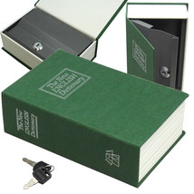 Dictionary Diversion Book Safe w/ Key Lock ~ Metal ~ Green (Medium) - £21.17 GBP