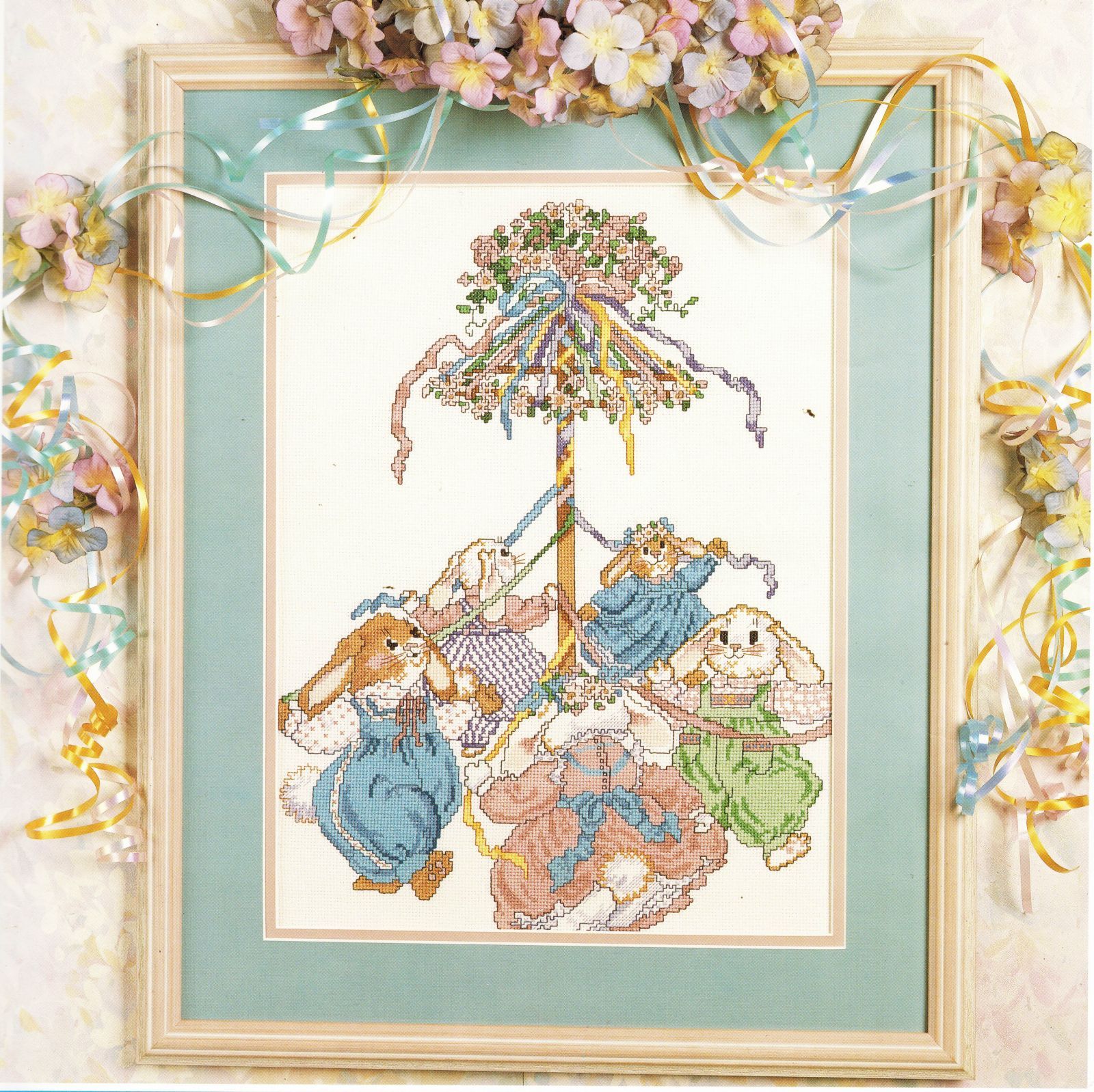Candamar Maypole Bunnies Picture Counted Cross Stitch Kit 12" x 16" - $18.99