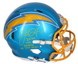 Justin Herbert Autographed &quot;2020 ROY&quot; Chargers Flash Authentic Helmet Beckett - £825.43 GBP