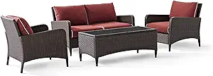 Crosley Furniture KO70028BR-SG Kiawah Outdoor Wicker Conversation Set, 4... - $1,335.99