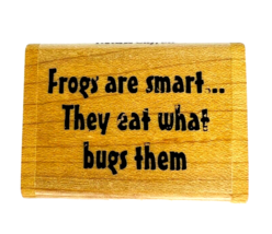 Vtg Custer Last Stamp Frogs Are Smart They Eat What Bugs Them Rubber Stamp CR264 - £11.80 GBP