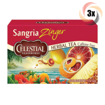 3x Boxes Celestial Seasonings Sangria Zinger Herbal Tea | 20 Bags Each | 1.5oz - £17.26 GBP