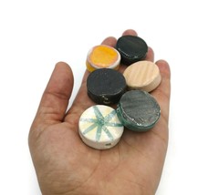 6Pc Extra Large Coin Bead Handmade 30mm Ceramic Macrame Beads for Jewelr... - £29.99 GBP