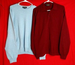 Brooks Brothers Size L Large Wool Pull Over Collard Sweater Lot Of 2  - £32.73 GBP