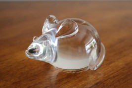 Vintage Steuben Glass MOUSE Paperweight Signed 3.75&quot; L x 2.25&quot; H Heavy - £37.37 GBP