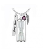 Silver Hourglass Ashes Necklace Urn - Love Charms™ Option - $79.95