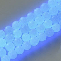 10 Glow In The Dark Stone Beads 8mm Blue Beads Jewelry Making Supplies Set - £5.82 GBP