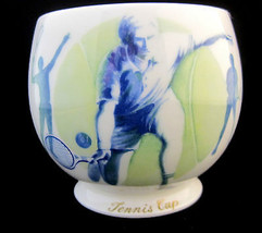 Noritake Tennis Cup Limited Edition 1 of 1000 Bone China Japan White Blue - $23.95