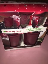 Holiday Time 5 Piece Candle Set Winter Berries-Brand New-SHIPS N 24 HOURS - £26.29 GBP