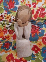 Vintage Angel of Caring Figurine Willow Tree Susan Lordi 2001 4&quot; Sitting  - £9.72 GBP