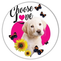 Labrador Sunflower Choose Love : Gift Coaster Dog Puppy Pet Butterfly Animal Cut - £3.98 GBP+