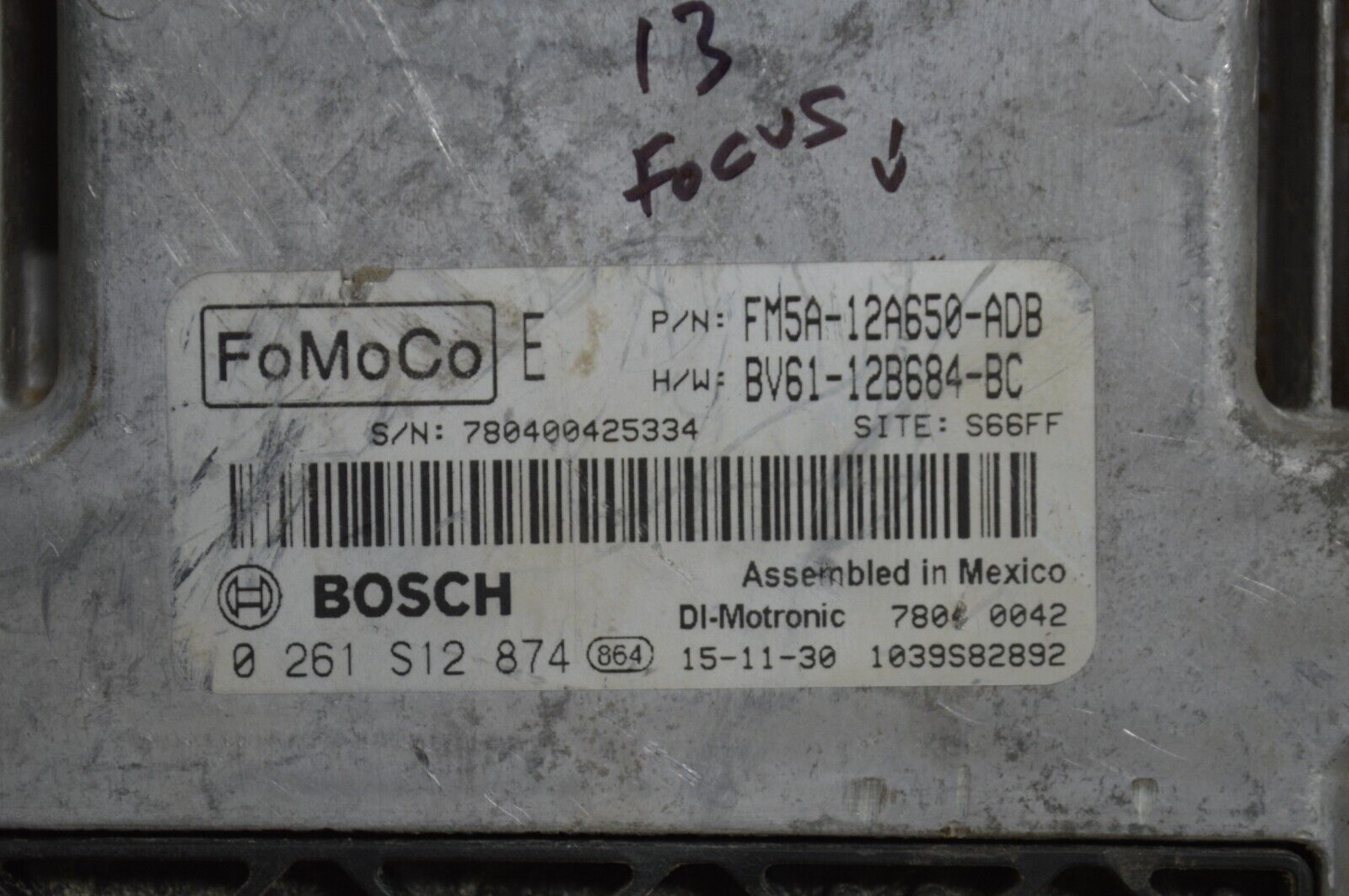 Primary image for 13-16 Ford Focus Engine Control Unit ECU FM5A12A650ADB Module 649-5A6