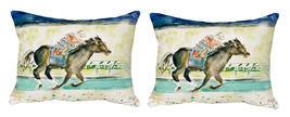 Pair of Betsy Drake Derby Winner No Cord Pillows 16 Inch X 20 Inch - £63.30 GBP