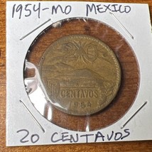 1954 Mexico 20 Centavos Bronze Coin - £2.34 GBP