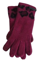 Coach Authentic Cranberry  Ocelot Knit Sparkle Gloves W Tech Texting Fingers NWT - £31.78 GBP