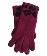 Coach Authentic Cranberry  Ocelot Knit Sparkle Gloves W Tech Texting Fin... - $40.18