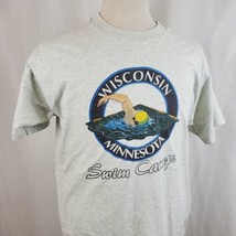 Vintage Wisconsin Minnesota Swim Camps T-Shirt XL Gray Crew Single Stitc... - £17.41 GBP