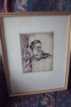 Elias M. Grossman, (1898  947) Etching &quot;Rabbi Studying in Front of Holy Ark&quot; - £272.92 GBP
