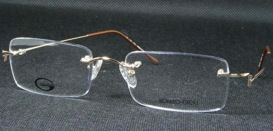 ROMEO GIGLI GENIUM RG34101 SHINY GOLD EYEGLASSES GLASSES RG341 52-18-135... - $98.98